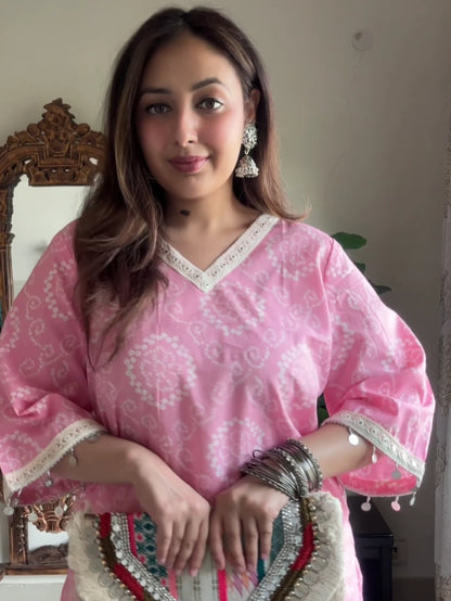JHANKAAR SHORT KURTI- PINK