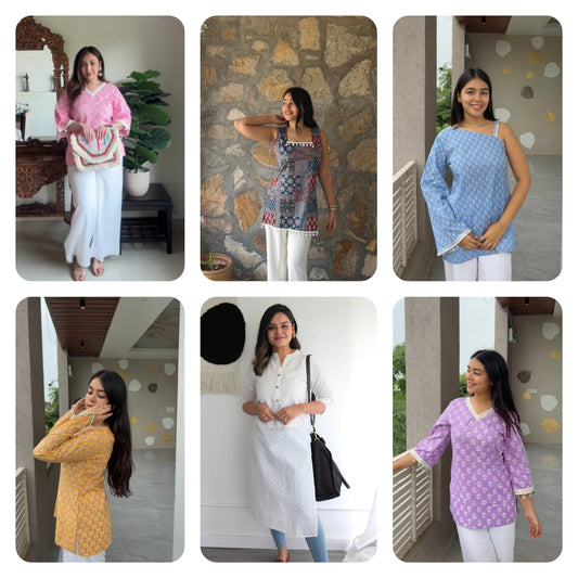 MAKE YOUR OWN COMBO OF 3 KURTIS @999